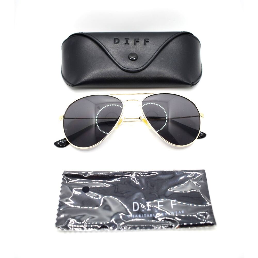 DIFF Cruz GD-GR186 58-16-145mm Aviator Sunglasses - GOOD CONDITION